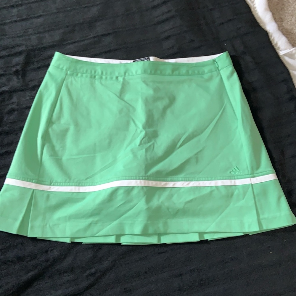 Adidas golf skort skirt clima cool stretch green white size 12